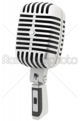 3d retro microphone isolated 