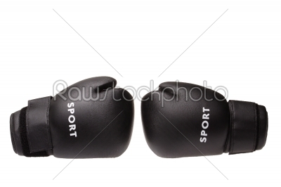 A two boxing glove on a white background.  