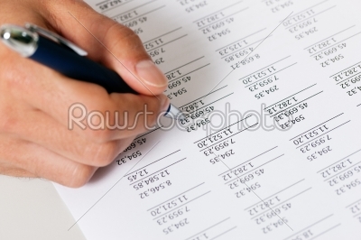 Accountant working on numbers