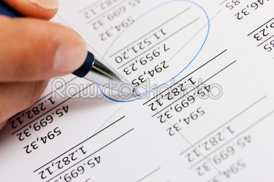 Accountant working on numbers