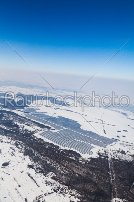 Aerial photo of solar power plant