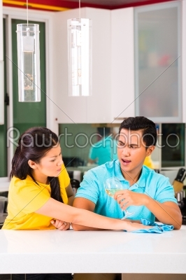 Asian couple having relationship difficulties