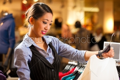 Asian Woman in shopping mall 