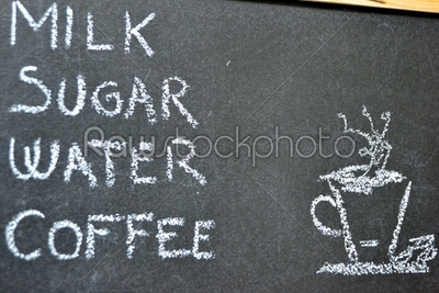 blacboard coffee food list 