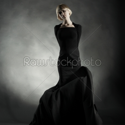black dress posing