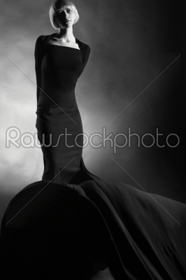 black dress posing