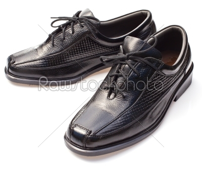 black geniune leather businessmen_qt_s shoes on white