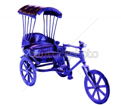 blue tricycle vintage metal toy