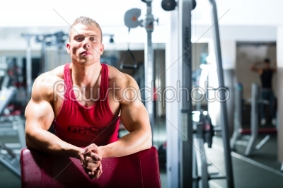 Bodybuilder or Trainer in a gym or fitness center