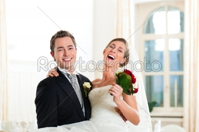 Bride and groom at wedding day