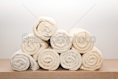 bunch of white towels 