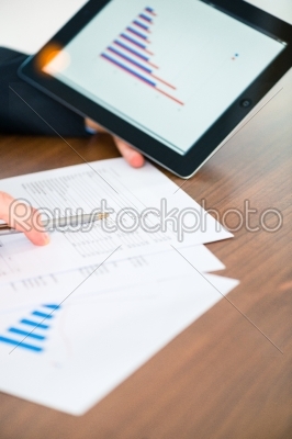 Business - Businessman working with tablet Computer