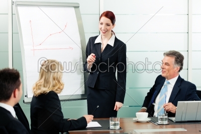 Business - presentation within a team in office