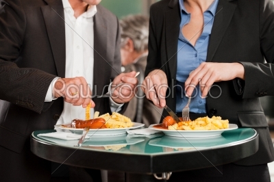 Business People Eating Delicious Food Together