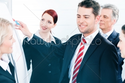 Business Team with leader in office presentation