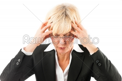 Business woman with headache or burnout