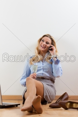 Businesswoman at home