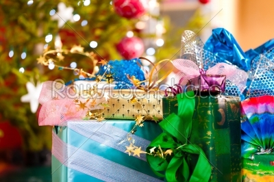 Christmas gifts under x-mas tree