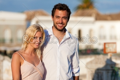 City tourism - couple in vacation 
