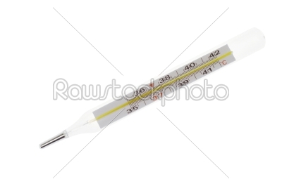 Clinical mercury thermometer isolated on a white background   