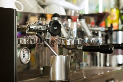Coffee machine in cafe or bar