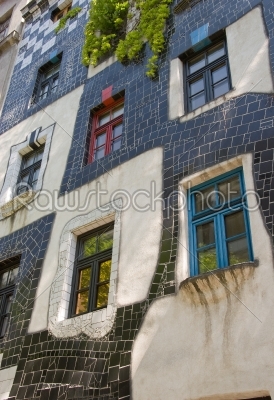 Colorful Facade  (close up) - Hundertwasser House - Vienna