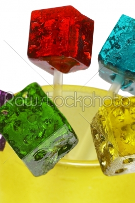 colorfull dice lollipops