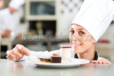 Cook, pastry chef, in hotel or restaurant kitchen 