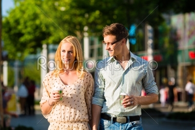 Couple enjoying the coffee at lunch or break