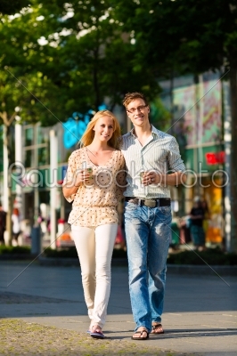 Couple enjoying the coffee at lunch or break