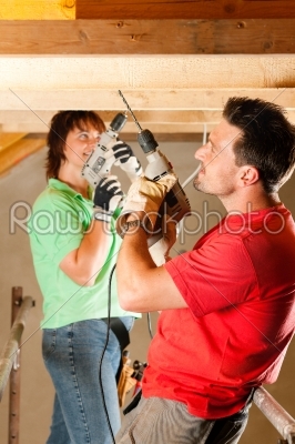 Couple in home improvement