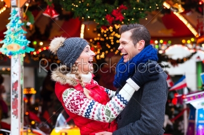 Couple on traditional Christmas market 
