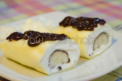 crepe roll and chocolate