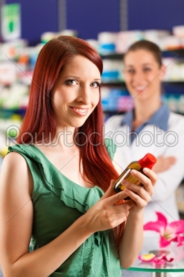 Customer in a pharmacy