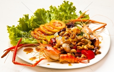 Dish of asian food