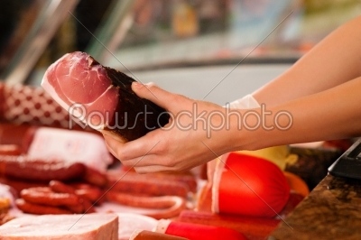 Display in a butcher?s shop