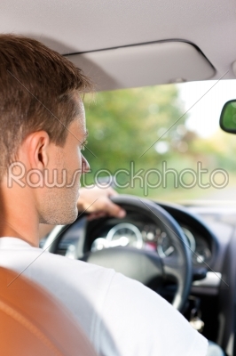 Driver in his car or van