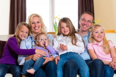 Family on a couch