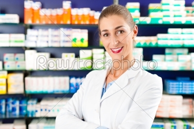 Female Pharmacist in pharmacy