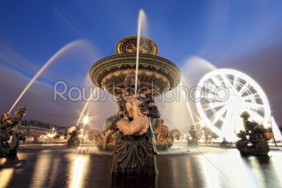 Fountain at Place de la Concord in Paris France 