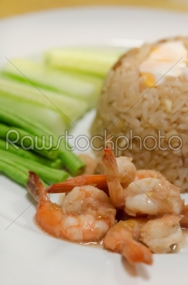 fried prawns and rice