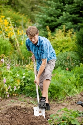Gardening - digging over the soil
