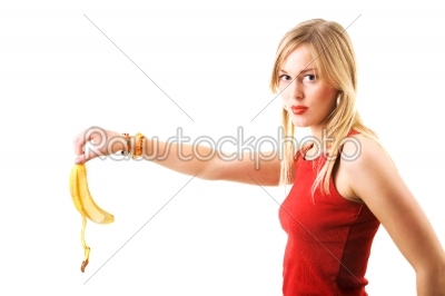 girl _drop_s banana peel