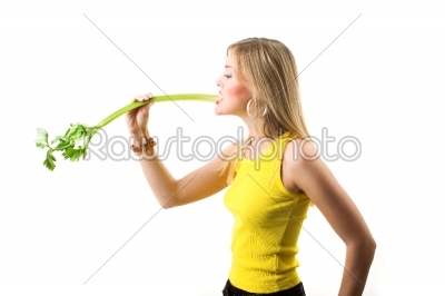 girl eating celery