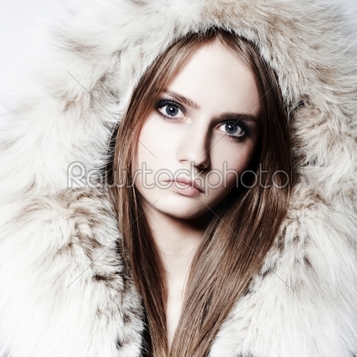 Girl with fur coat