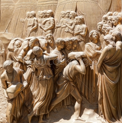 Golden ba-reliefs in Florence
