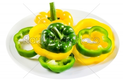 green and yellow  bell pepper