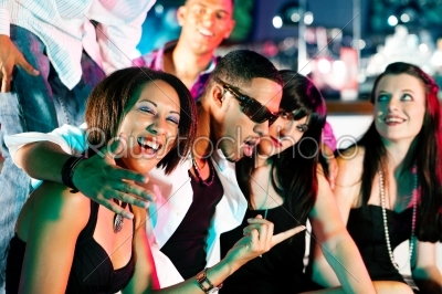 Group of friends in nightclub