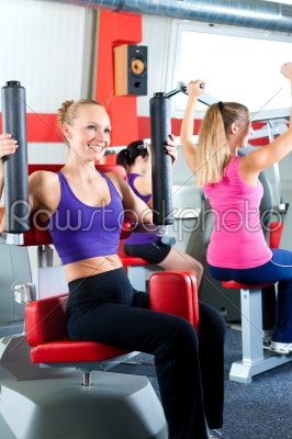 gym people doing strength or sports training 
