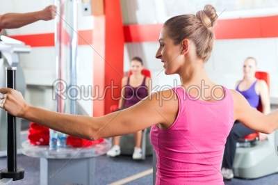 gym people doing strength or sports training